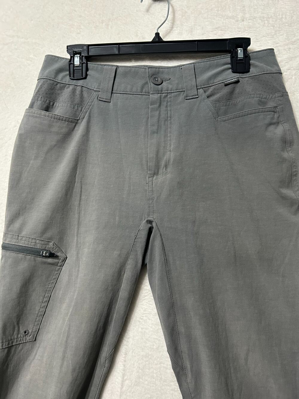Simms Fishing Pants Gray Mens 30 Lightweight Outdoor Hiking Pockets Utility
